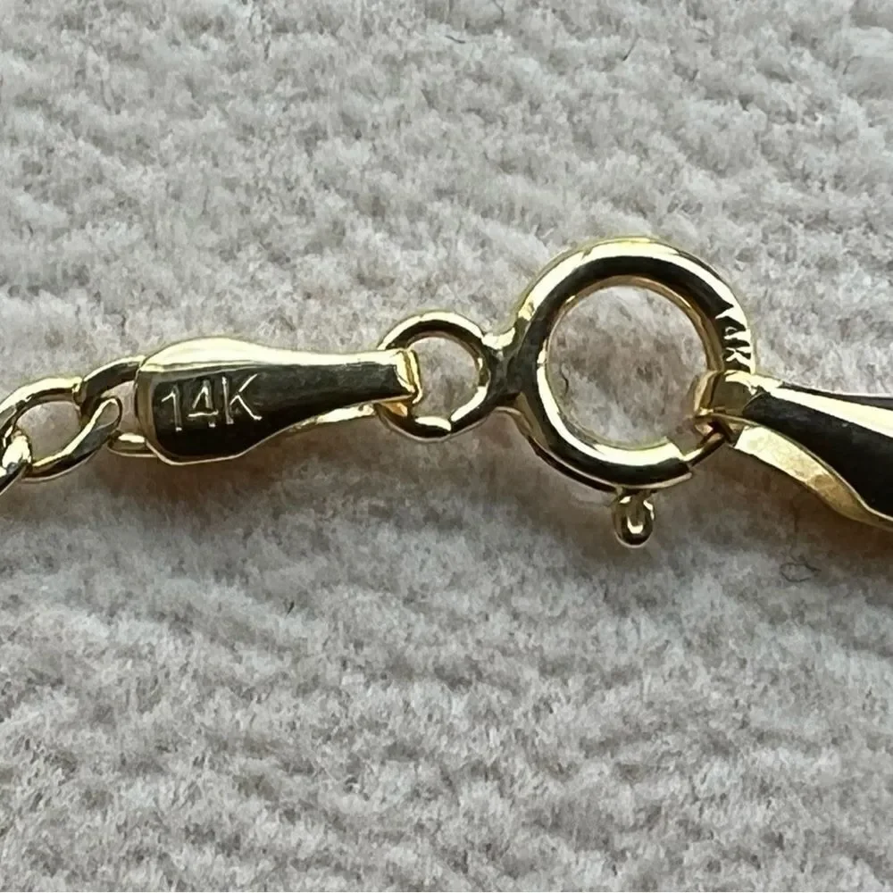 14k solid yellow gold kids bracelet | evil eye ID baby Bracelet |